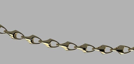 acorn style link chain gold silver platinum fashion necklace jewelry necklaces 3d print model - Mito3D
