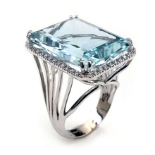 acquamarine tagliare smeraldo diamante an123 squillare stampabile sterlina moda fidanzamento gioiello gioielleria brillante oro anelli anello platino carati lusso gemma prezioso 3d print model - Mito3D