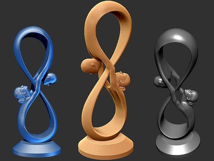 acrobat lovers infinito love 3d model printer cnc furniture printable interior room infinite wedding infinity live luxury hotel jewelry necklace pendant decoration house accessories 3d print model - Mito3D