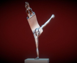 akrobat heykel of adam amuda kalkma sirk palyaço sanat poz heykeller 3d print model - Mito3D
