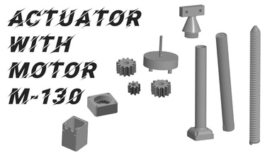 actuator motor m-130 gear gears m130 motor130 photopolymer printer worm 130 planetary hobby diy mechanical parts 3d print model - Mito3D
