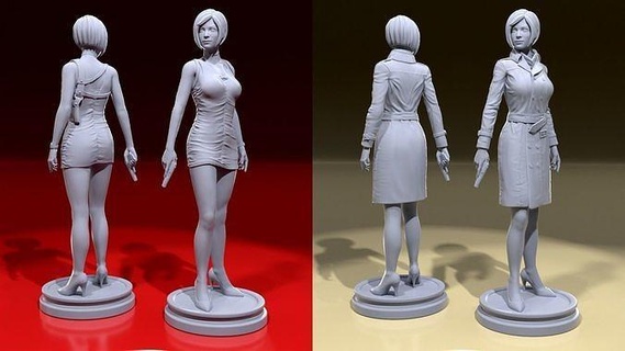 wong Ada refazer ventilador arte escultura fêmea jogos 3d impressão imprimível estátua mulher stl residente residenevil gameart personagem esculturas 3d print model - Mito3D