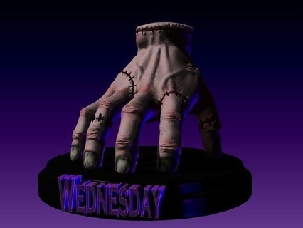 Addams miércoles esmerejón dedos miercoles netflix mano Arte esculturas 3d print model - Mito3D