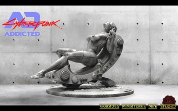 intoxiqué femme cyber robot walades mode beauté anatomie futur galactique science femelle corps humain personnage cybernétique futuriste univers cosmo scifi art sculptures 3d print model - Mito3D
