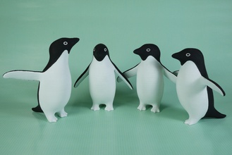 adelie pinguine vogel natur tier tierwelt kunst deko pole zahl zoo skulpturen 3d print model - Mito3D