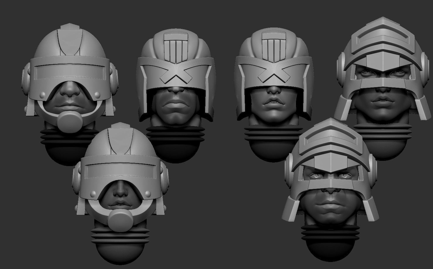 space police alternative heads warhammer 40k spacemarine dawnofwar printable wargame battle print knight portrait armor miniatures figurines astartes arbites games toys board 3D print model - Mito3D