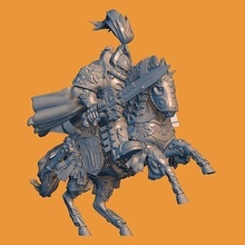 adeptus custodi cavalli guardia cyberreali 40k warhammer ferro battuto primarca horus eresia miniatura arte sculture 3d print model - Mito3D