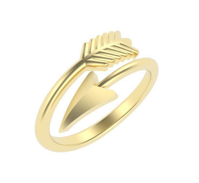 adjustable arrow design ring jewelry rings jewellery twisted 3ddesign 3d 3dp 3dprinting printing printable wedding gold silver unique 3D print model - Mito3D