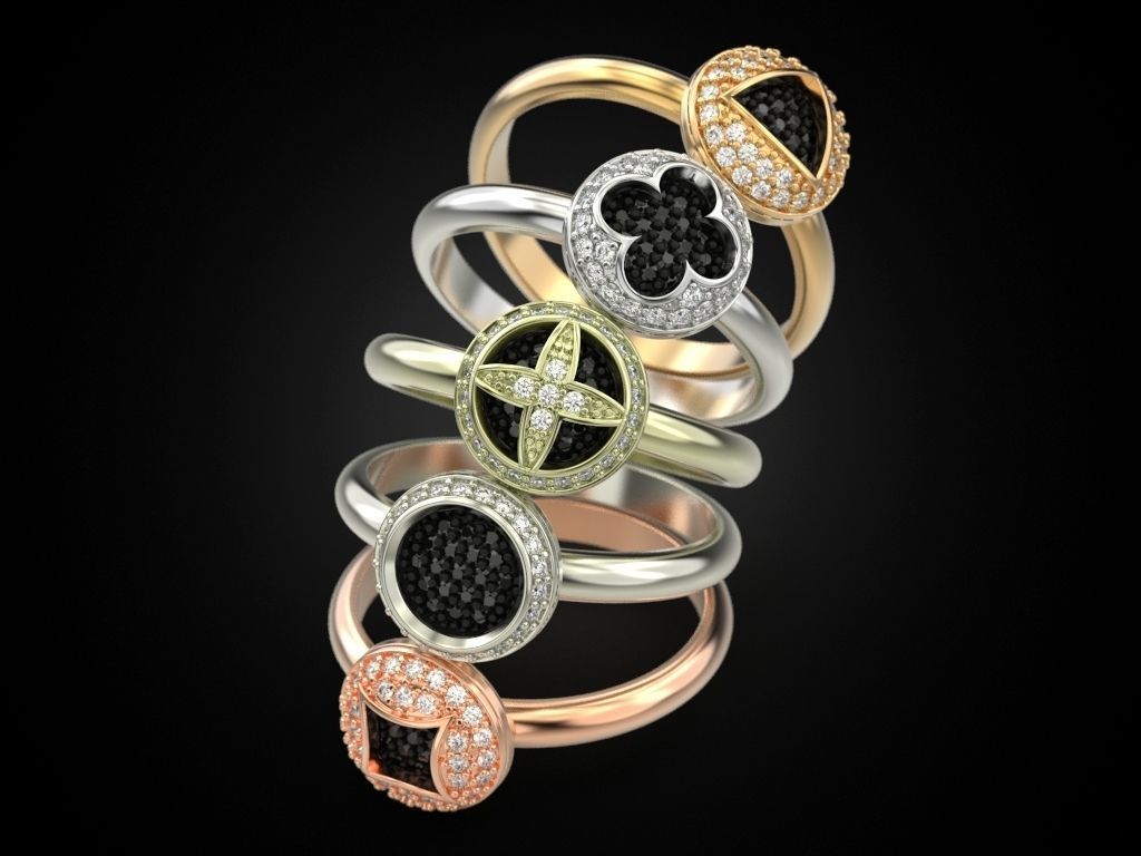 liebenswert Ringe 3 Schmuck cad classic diamond engagement drucken 3dprinted bedruckbar ist design ring Juwel golden Mode gold Silber Hochzeit 3D print model - Mito3D