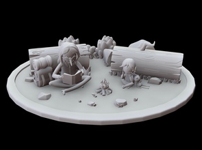 aventuras hora simón marceline diorama arte esculturas 3d print model - Mito3D