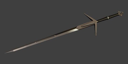 aerondight witcher 3 silver sword of lady lake wild hunt geralt yennefer ciri triss wolf weapon cosplay prop 3d print costume hobby diy 3d print model - Mito3D