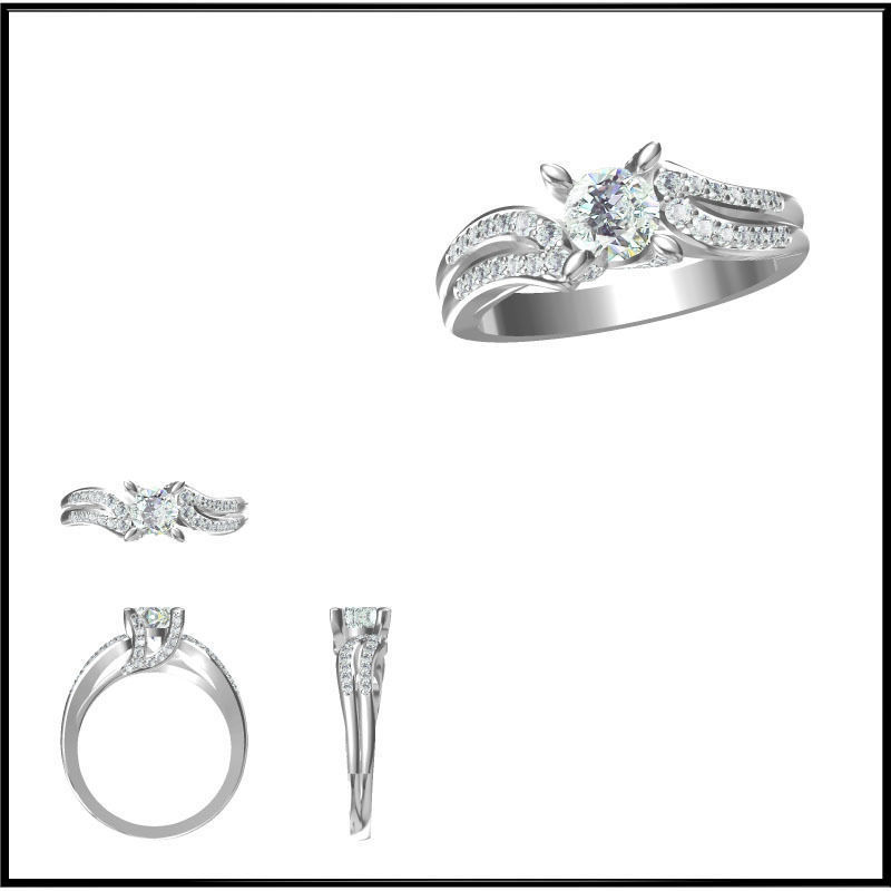 convenienti anelli di promessa esign prezzo gioielli personalizzati anello fidanzamento stampabile matrimonio solitario jcd disco platino 3D print model - Mito3D
