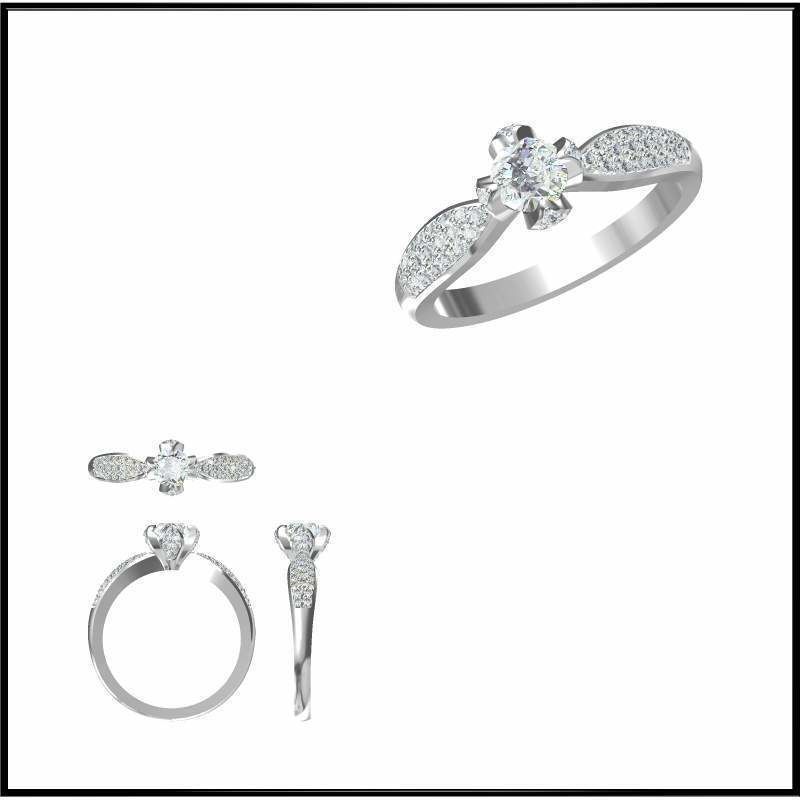 abordable bagues de fiançailles jcd conception personnalisée bijoux bague l'anneau les anneaux imprimable mariage solitaire le platine 3D print model - Mito3D
