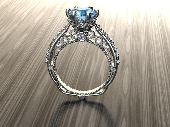 afina diamond ring jewelry rings gold printable silver jewellery wedding engagement jewel brilliant fashion gem princes royal qeen 3D print model - Mito3D