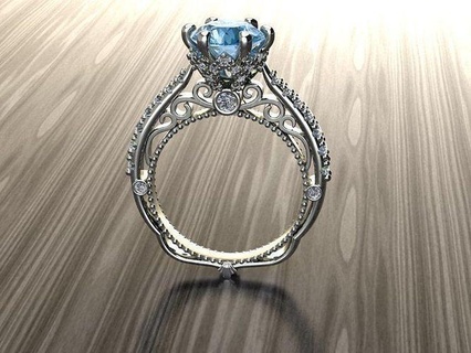 Athènes diamant bague bijoux anneaux or imprimable argent mariage engagement bijou brillant mode gemme princes Royal reine 3d print model - Mito3D