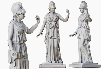 atenas estatua of griego diosa mujer escultura antiguo arte mármol monumento cuadrado roca figura decoración arquitectónico esculturas 3d print model - Mito3D