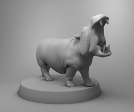africain hippopotame sauvage animal nature safari zoo 3d impression 3dprintmodel science biologie 3d print model - Mito3D