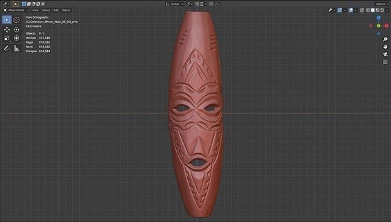 african mask 06 tiki totem realistic decorative abstract museums decoration figure house sculpture statue gallery artifact interior living room painting art medium scans replicas 3d print model - Mito3D