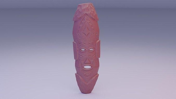 african mask 07 tiki totem photorealistic realistic wood decorative figurine decoration figure house print scans replicas art abstract sculpture 3d print model - Mito3D