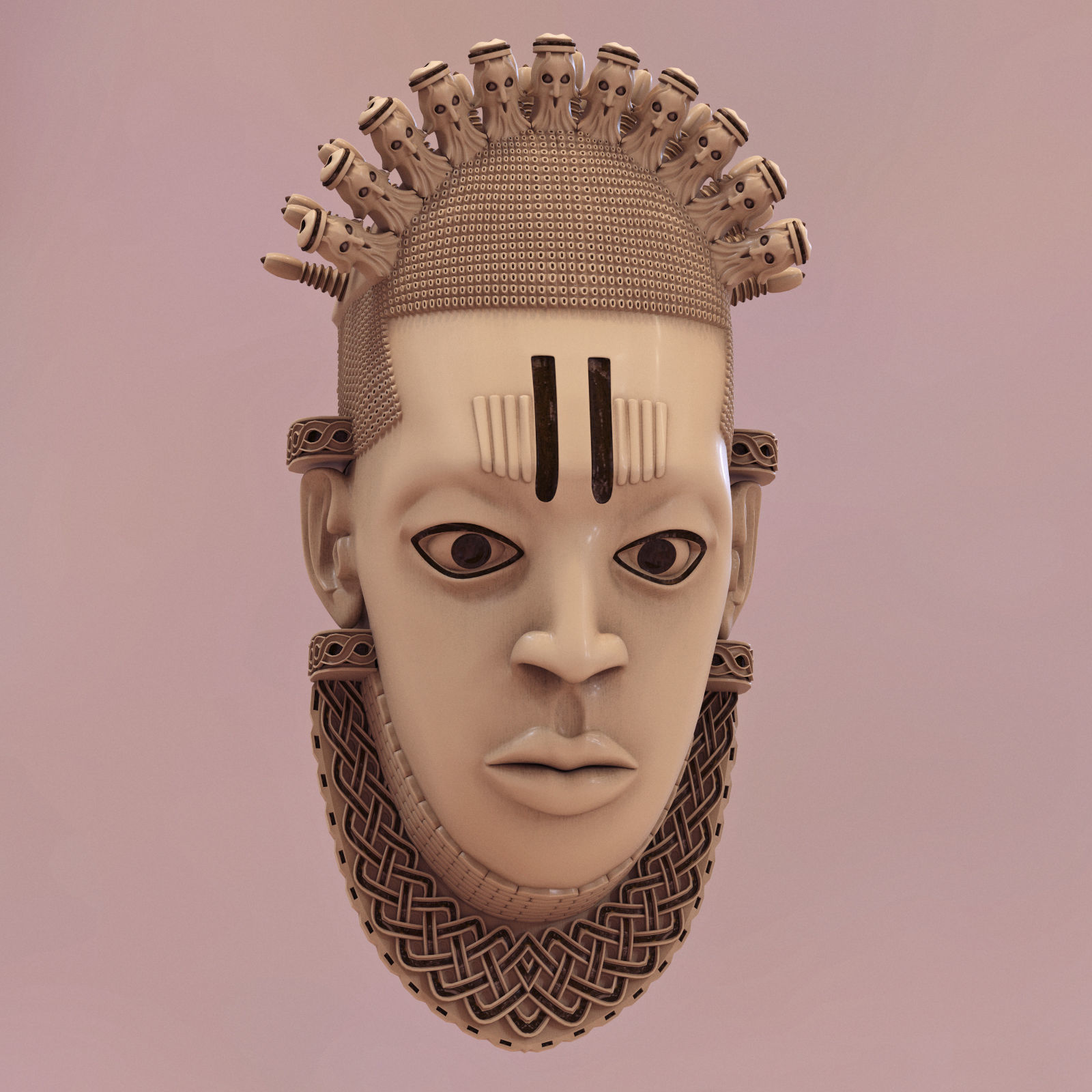africano maschera benin arte scultura statua interni religione ritratto deco dio sculture africa 3d stampa modelli 3D print model - Mito3D