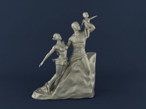afrikanische renaissance 3d-druckbares Modell Kunst afrikanischen 3d bedruckbar ist hohl statue Skulptur artchallenge Skulpturen 3d print model - Mito3D