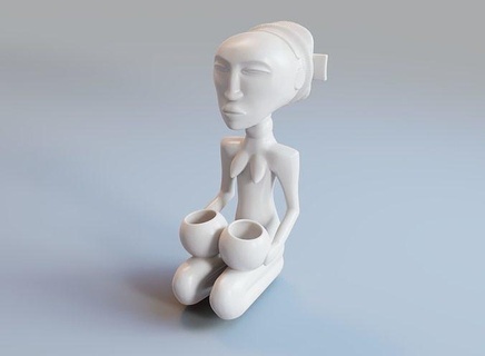 africano estatua escultura Arte África decoración imprimible esculturas 3d impresión antiguo 3d print model - Mito3D