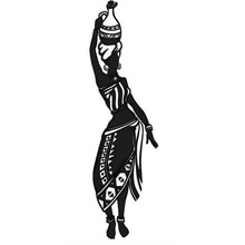 afrikanisch frau mauer kunst dame afrika dekoration dekor 3d drucken modell silhouette 3d print model - Mito3D