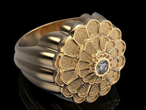 afrodita anillo la joyería mar de oro sección 3dprinted diseño moda impresión imprimible los anillos plata 3d print model - Mito3D