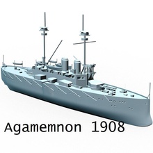 agamemnon 1908 uk yazdırılabilir gemi oyun oyuncak deniz savaş tekne donanma britanya askeri cnc gemisi okyanus tabanca hobi kendin yap 3d print model - Mito3D