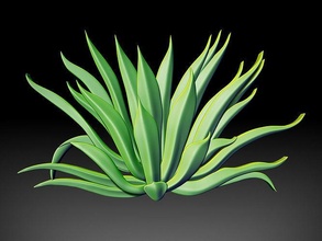 agave plant relief cactus leaf nature green aloevera 3d cad printable jewelery art 3d print model - Mito3D