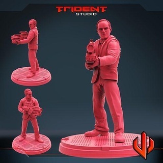 agent blaster hero art toys sculpture miniatures sculptures 3d print model - Mito3D