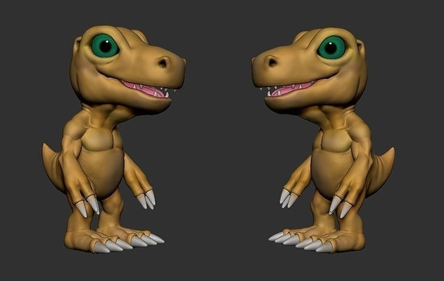 agumon digimon anime manga desenho animado 3dmodel brinquedo criatura monstro modelo personagem arte fantasia jogos brinquedos aventura digital fofa 3d print model - Mito3D