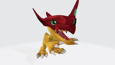 agumon dragon yeux digimon monstre anime dessin animé modèle jeux jouets 3d print model - Mito3D
