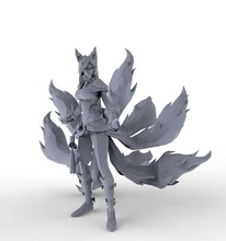 ahri 3d impressão anime raposa estátuas desenho animado natureza pobre arte esculturas 3d print model - Mito3D