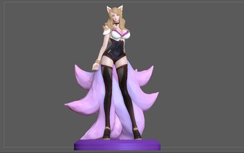 ahri statua lol lega leggende ragazza femmina bella stella kpop idolo arte sculture 3d print model - Mito3D