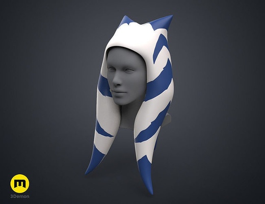 ahsoka lekku muffa stella guerre clone mandalorian scifi luce capelli tano serie jedi cavaliere anakin yoda copricapo armatura cast carattere illuminazione moda 3d print model - Mito3D