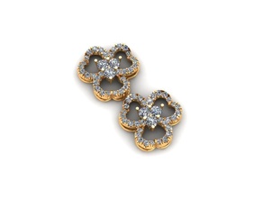 ai0001393e diamond flower stud earrings gold jewel gem engagement wedding jewellery ring silver jewelry engagem fashion sterling pendant necklace beauty pendants 3d print model - Mito3D