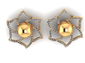 ai0001401e lotus flower stud earrings jewel gem engagement wedding jewellery diamond ring silver jewelry gold engagem fashion sterling pendant necklace beauty pendants 3d print model - Mito3D