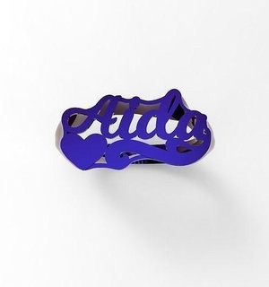 aida ame ring name gift 3d model buy free silver text gold simdol jewelry rings 3d print model - Mito3D