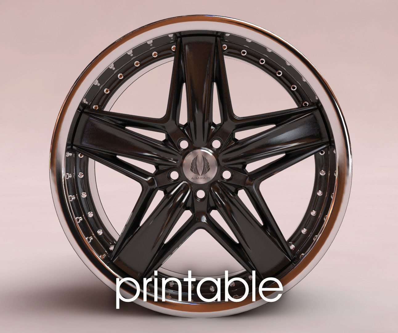 aimgain g-luxe pritable rim tune tunning tuning wheel print printable 3dprint scalemodel toy racing luxury jdm parts hobby diy automotive 3D print model - Mito3D