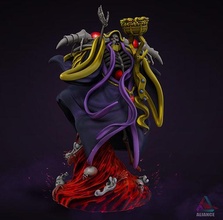 ainz ooal gown - overlord anime manga momonga undead zombie statue figure figurine toy toycollectoibles collectibles skeleton magic magiccaster lord 3dprint printable ainzooalgown art sculptures 3d print model - Mito3D