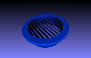 air vent duct cover 150mm technology louver round grille ventilation openscad design science engineering 3d print model - Mito3D