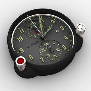 aircraft clock stopwatch compass watch arrow time timer general decor timepiece wall analog mechanical army military furniture house 3d print model - Mito3D