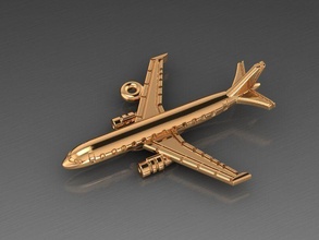 airplane airbus pendant jewelry gold silver printable jewel sterling plane jet stewardess medalion fashion aircraft pendants 3d print model - Mito3D