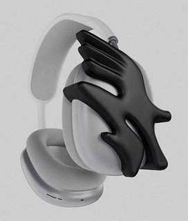 airpods max attachments - abstract 004 airpodsmax accessories airpodsaccessories earbuds earpads fashion art 3d print model - Mito3D