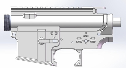 airsoft ar15 m16 m4 receiver rifle aeg gelblaster assault ar 6mm bb games toys 3d print model - Mito3D
