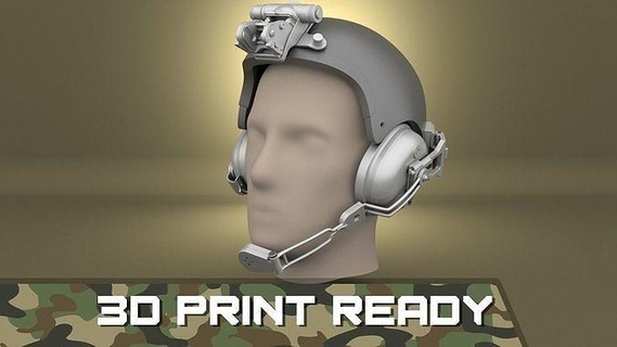 airsoft ilc dover integrated ballistic helmet hollow body accessories army military protection electronics binoculars vision goggle ivas armour eye strike ahs mics radio ibh hobby diy 3d print model - Mito3D