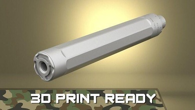 airsoft sf ryder 9-ti2 suppressor hollow body army millitary hull 3dprint hipoly goodquality uss usa motorola remote armour hinge re pare feature titanium hobby diy electronics 3d print model - Mito3D