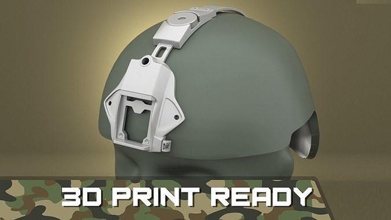 airsoft wilcox industries helmet mount 3 hole hollow body army millitary hull 3dprint hipoly goodquality robot uss usa power protection armour hinge hobby diy electronics 3d print model - Mito3D