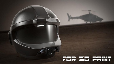 airwolf casco 3d impresión halcón industrial supercopter impresora ciencias motocicleta tv serie 3d print model - Mito3D